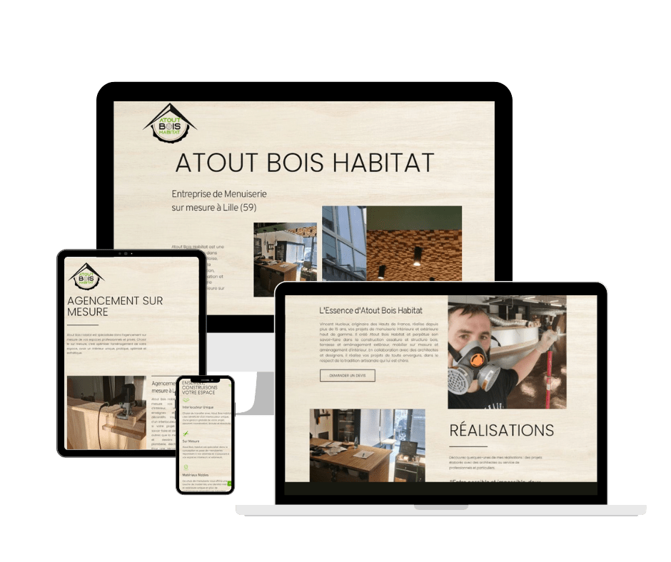 Atout Bois Habitat - Création du site internet - Gwen Communication 59