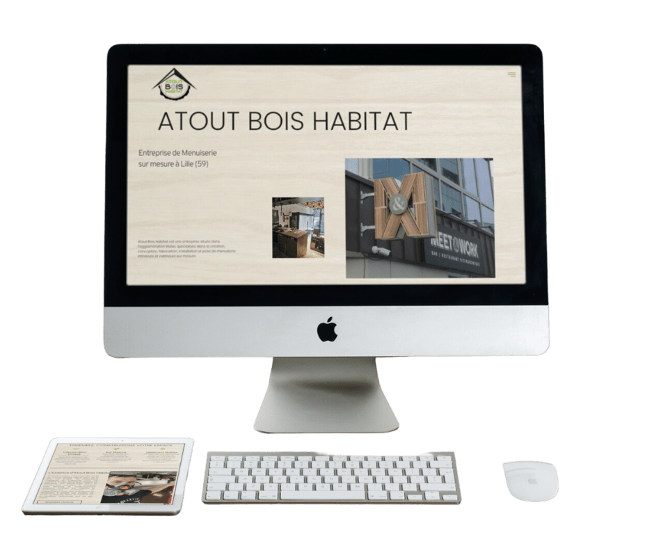 Création du Site Vitrine Atout Bois Habitat, entreprise de menuiserie bois haut de gamme sur Lille (59)