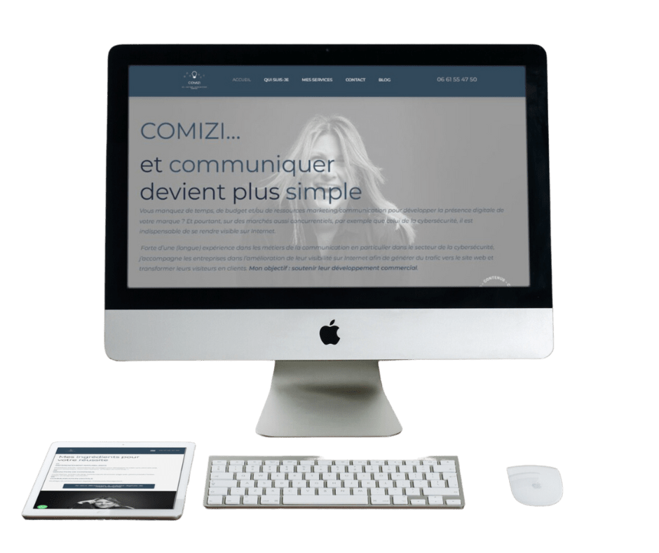 Création du site vitrine de Comizi, société de marketing et communication sur Paris